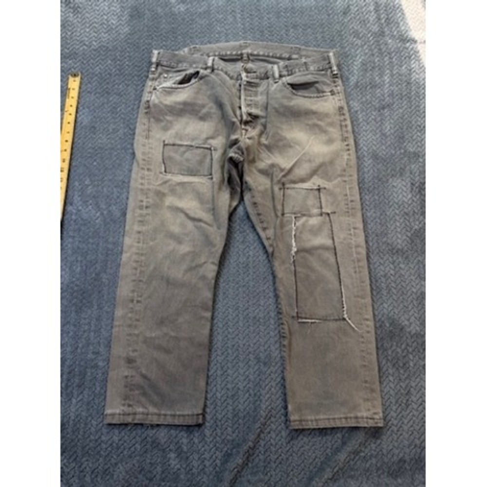 Denim & Supply Ralph Lauren Jeans 40x26 Gray Slim Patchwork Distressed Btn Fly